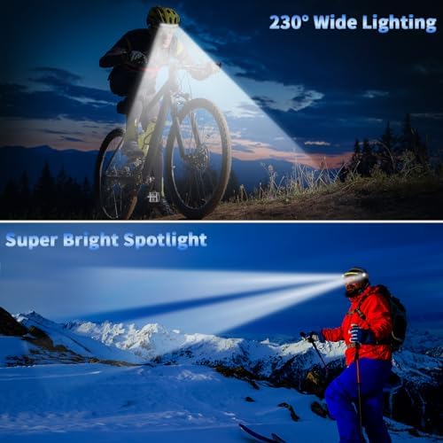 ZioeYiue Headlamp Rechargeable 5PCS, 230°Wide Beam LED Head Lamp for Adults - Image 6