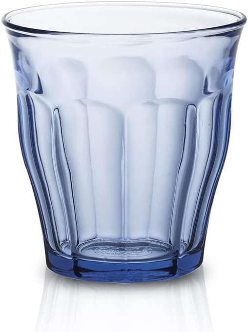 Duralex Made in France Prisme Marine Glass Tumbler Drinking Glasses, 8.75 ounce - Set of 6, Marine Blue by DuralexMadeInFrance