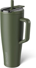 BrüMate Era Flip 40oz Tumbler with 100% Leakproof Covered Straw Lid | Hygienic Covered Straw | Insulated Stainless Steel Water Bottle with Handle | Cup Holder Friendly | BPA-Free (OD Green) by Br%C3%BCMate