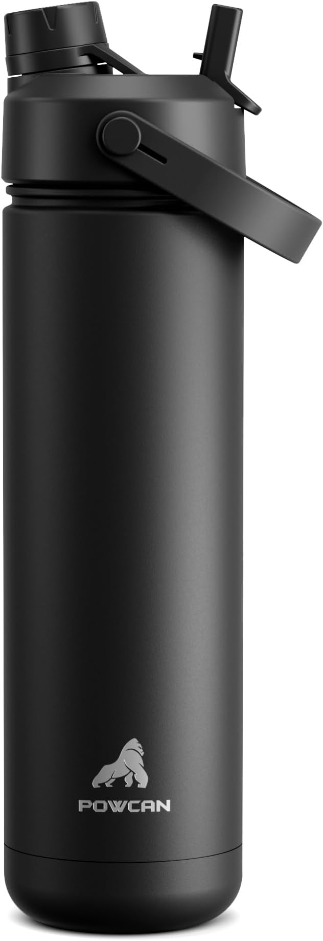 POWCAN 26 oz Insulated Water Bottle with 2-in-1 Straw and Spout Lid, Keep Cold 24H, Leak-Proof, Fits in Car Cup Holder, Stainless Steel Water Bottle for Sports, Travel, and School (Dark Knight) by POWCAN