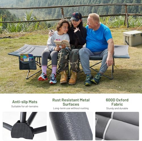TIMBER RIDGE 31.8" W Extra Wide Heavy Duty Camping Cot for Adult, XL Cots - Image 3