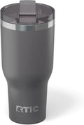 RTIC 40oz Essential Tumbler with Lid, Ceramic Lined, Insulated, Stainless Steel, Metal, Double Wall Vacuum-Insulation, Travel Cup for Iced Coffee, Tea, Hot and Cold Drink, Graphite by RTIC