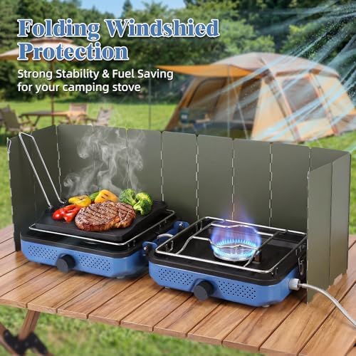 Hisencn 2 Burners Camping Stove with Windscreen for Camping,RV Essentials - Image 2