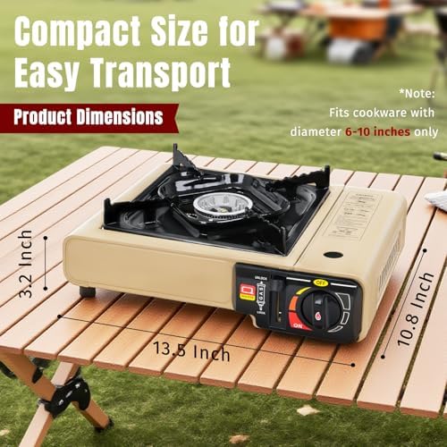 SHINESTAR 7800 BTUs Portable Butane or Propane Camping Stove, Wind Guard - Image 5