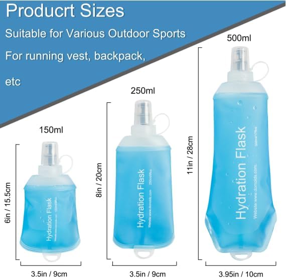 CLINTT 500ml Soft Flask, Foldable Running Water Bottle, TPU Folding Soft Water - Image 2
