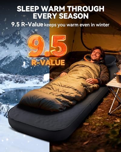 Hikenture 4" Thick Self Inflating Sleeping Pad, Foam & Air Camping Mattress - Image 5