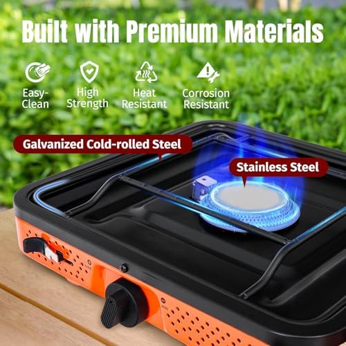 SHINESTAR 2 Burner Camping Stove, 17000 BTU Portable Propane Camp Stove - Image 5