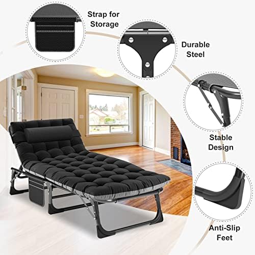 ABORON Extra Wide 28-Inch Folding Camping Cot for Adults with Mattress - Image 6