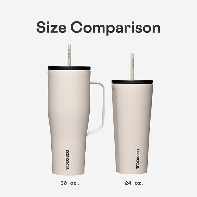 Corkcicle Cold Cup Insulated Tumbler with Straw - Keeps Drinks Cold for 12 Hours - Triple-Insulated Stainless Steel - Leak-Resistant Lid - Summer Drinkware Gift - 24 oz - Sun-Soaked Pink - Image 7