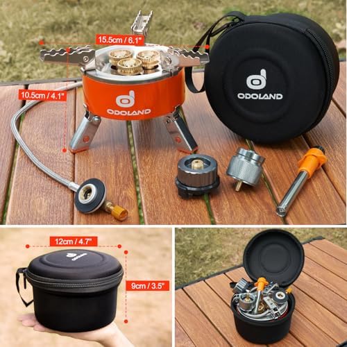 Odoland 5000W Portable Camping Stove Lightweight Camp Stove Collapsible Backpacking Stove with EVA Box for Outdoor Camping Cooking Hiking and Picnic - Image 6
