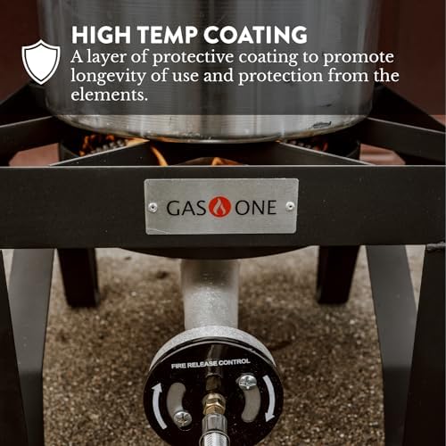 GasOne 200K BTU Propane Burner – Heavy-Duty Propane Stove – Outdoor Burner with Adjustable 0-20Psi Regulator and Steel Braided Hose – Ideal for Home Brewing, Turkey Fry - Image 3