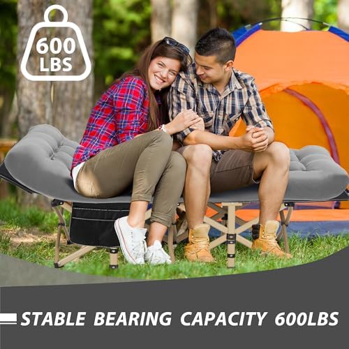 Folding Camping Cot with Mattress for Adults,28" Wide,600LBS - Image 2