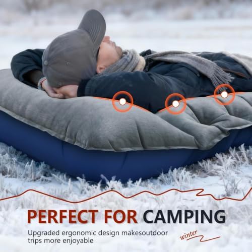 FUN PAC Camping Sleeping Pad, 9.2R-Value Ultralight Camping Mat with Pillow Built-in Foot Pump Inflatable Sleeping Pads Compact for Camping Backpacking Hiking Traveling-Lined Version Grey - Image 5