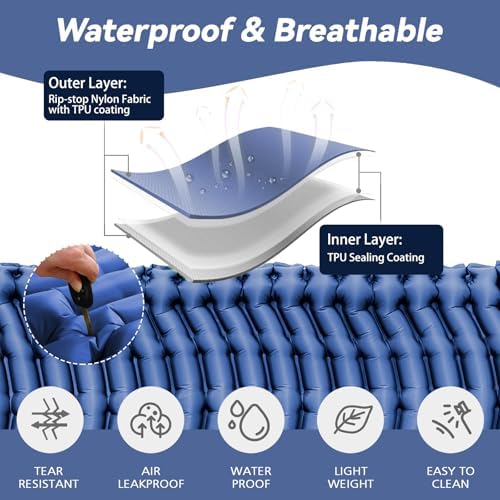 Ultralight Camping Sleeping Pad with Pillow & Built-in Foot Pump - Image 4