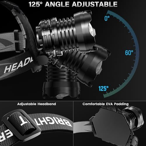 AKNEAR Rechargeable LED Headlamp 99000 High lumens Bright with Red Light - Image 7
