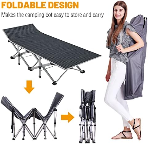 DoCred Folding Camping Cot with Mattress, 2 Pack Heavy Duty Folding Cot - Image 5