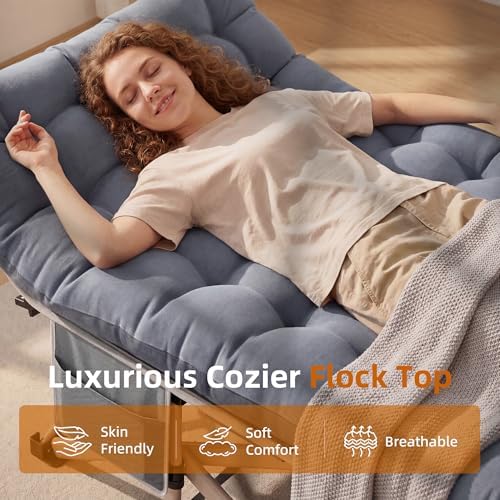 Camping Cot for Adults 2 Pack, 800 LBS Heavy Duty 75"x28" Folding Cot Bed with 2" Thick Detachable Pads & 1200D Oxford, Sleeping Cots for Family & Guests - 10-Second Setup - Image 2