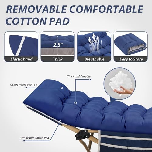 Folding Camping Cot with Mattress for Adults,28" Wide,600LBS - Image 4