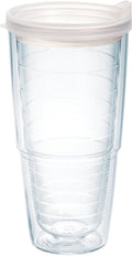 Tervis Clear & Colorful Lidded Made in USA Double Walled Insulated Tumbler Travel Cup Keeps Drinks Cold & Hot, 24oz, Clear Lid, 1 Count (Pack of 1) by TervisTumblerCompany