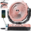 FRIZCOL 3-in-1 Camping Fan - Portable Fans Rechargeable - 24000mAh Battery Powered Fan with Light for Indoor, Outdoor, Tent, Travel, Fishing, Jobsite, Gifts for Men Dad Him - Pink by FollowUsGetMoreInfoNow