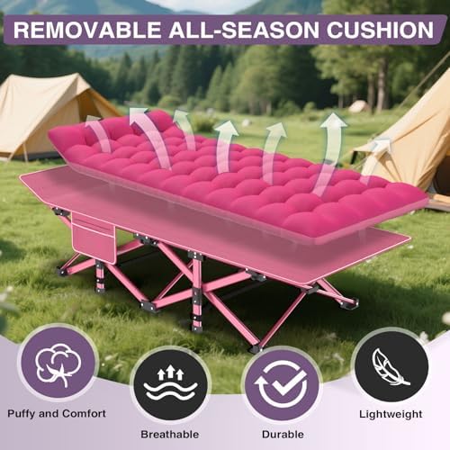 ZENPETIO Folding Camping Cot for Adults, 28" Heavy-Duty Portable Cots Bed - Image 3