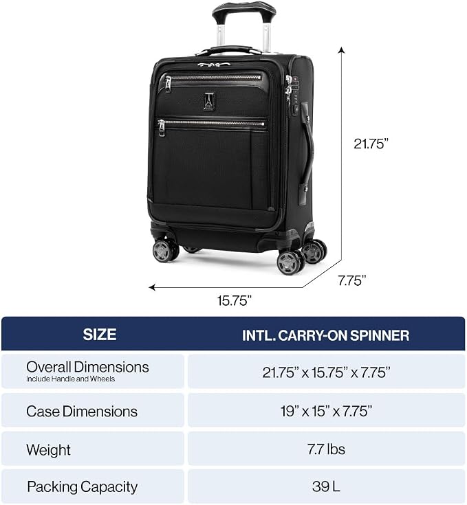 Travelpro Platinum Elite Softside Expandable Carry on Luggage, 8 Wheel Spinner - Image 8