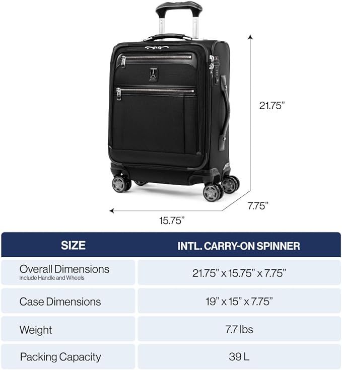 Travelpro Platinum Elite Softside Expandable Carry on Luggage, 8 Wheel Spinner - Image 3