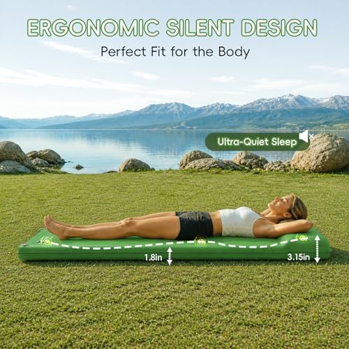 Memory Foam Camping Sleeping Pad, Foldable and Portable Self-Inflating Camping Mattress Pad, 9.5 R-Value Insulated & Quiet Sleeping Mat with Pillow, Compact for Backpacking Hiking Car Traveling Tent - Image 3