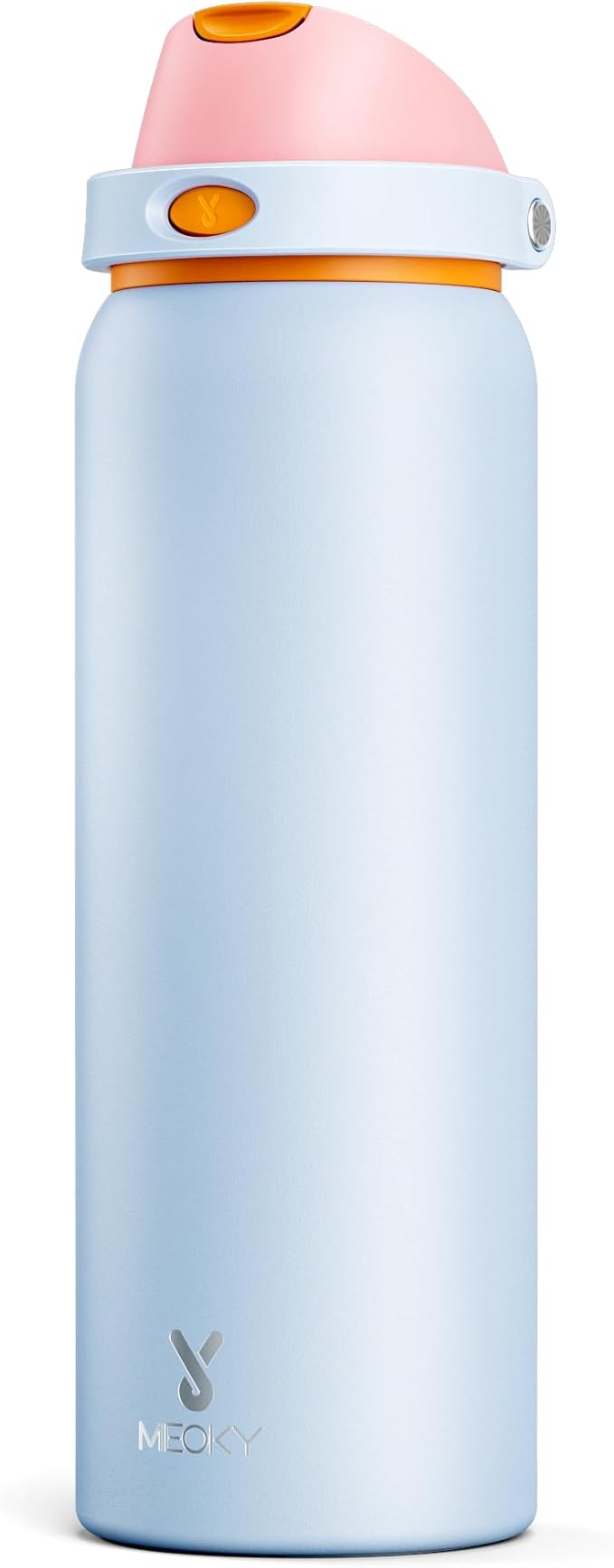 40 oz Insulated Water Bottle with Straw: Meoky Stainless Steel Metal Water Bottle with 2-in-1 Lid - Leak Proof, Cold for 24 Hours, Protective Silicone Base, BPA-Free for Gym Sports, Periwinkle by MEOKY