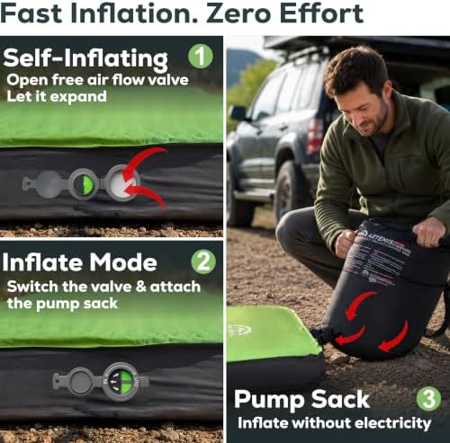 Gear Doctors Artemis 8.3 R-Value Self Inflating Sleeping Pad Camping—Air Mattress Camping—Mattress Pad 4 Season 3D Air Foam 4" Thick Insulated Inflatable Foam Sleeping Mat for Luxury Camp/Car/Cot/Tent - Image 3