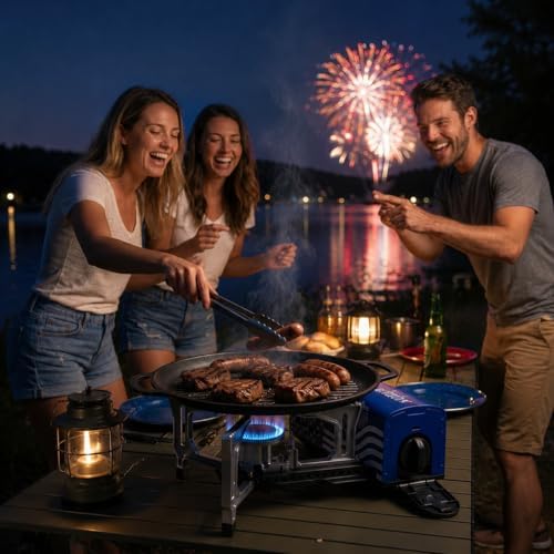 BIG HORN OUTDOORS Butane Camping Stove, Portable Folding Gas Burner with Carry Bag for Camping, Emergency Use, Outdoor Cooking & 4th of July Parties - Image 3