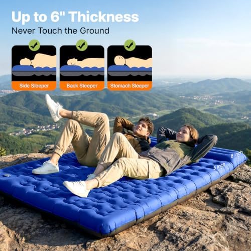 OGERY Sleeping Pad, Ultralight Inflating Camping Pad with 6" Extra-Thick - Image 3