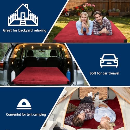 CYMULA Memory Foam Camping Mattress Pad, CertiPUR-US Sleeping Mat, Portable Roll Up Mattress for Adults, Camping Bed Pads for Sleepover, Car Bed with Travel Bag - Image 4