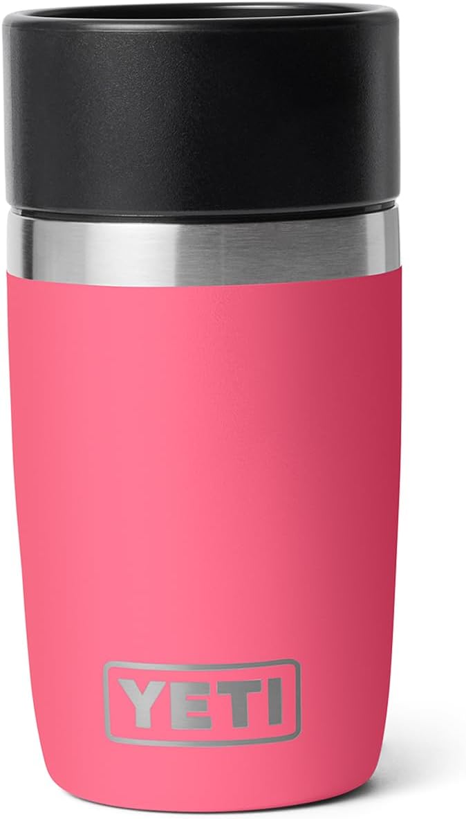 YETI Rambler 8 oz Travel Bottle, Stainless Steel, Vacuum Insulated with Leakproof Commuter Cap, Tropical Pink by YETI