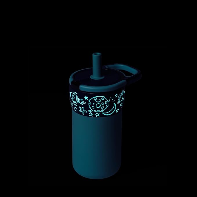BrüMate Leap 12oz 100% Leakproof Kids Tumbler with Handle and Silicone Soft Straw | Drop Resistant Silicone Sleeve | For Kids 4+ | Insulated Stainless Steel | Cup Holder Friendly | 12oz (Outer Space) - Image 2