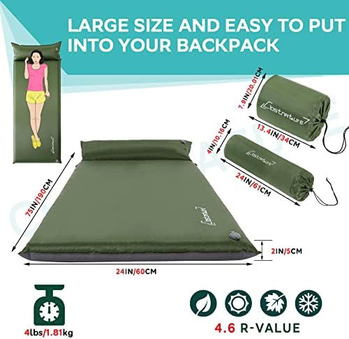 Clostnature 2in Lightweight Self Inflating Sleeping Pad for Camping - Image 2