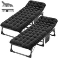 DoCred Folding Camping Cot with Mattress, 2 Pack Heavy Duty Folding Cot by DoCred