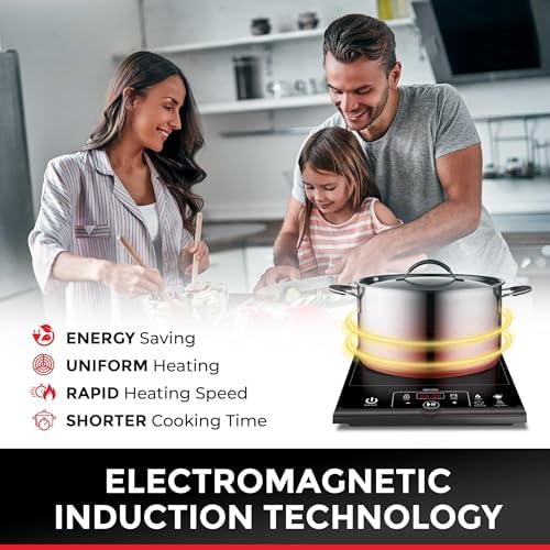 Mueller RapidTherm Portable Induction Cooktop,1800W Single Burner Hot Plate with 8 Power Levels, 8 Temperature Settings, 4 Presets, 4-Hour Timer, Auto Shut-Off & Child Lock for RV, Dorm, Small Kitchen - Image 5