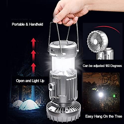 SupBri 2Pack Solar Camping Lantern with Fan, Camping Gear Must Haves - Image 5