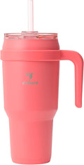REDUCE 40 oz Stainless Steel Tumbler with Handle - Dual-Wall Vacuum Insulated Travel Mug, Sweat-Proof Lid & Reusable Straw - Keeps Drinks Cold for 24 Hrs, Fits Cupholders, Dishwasher Safe - Daiquiri by Reduce