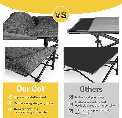 ATORPOK Folding Camping Cot for Adults with Cushion and Pillow - Image 3
