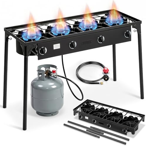 Outvita 4 Burner Propane Gas Stove for Outdoor Cooking, 300,000 BTU by Outvita
