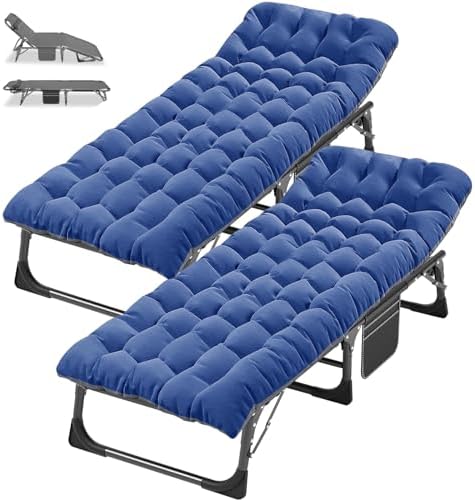 DoCred Folding Camping Cot with Mattress, 2 Pack Heavy Duty Folding Cot by DoCred