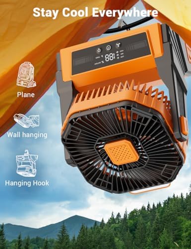 KopBeau 20000mAh Portable Rechargeable Fan, Battery Powered Camping Fan - Image 6