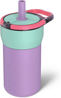 BrüMate Leap 12oz 100% Leakproof Kids Tumbler with Handle and Silicone Soft Straw | Drop Resistant Silicone Sleeve | For Kids 4+ | Insulated Stainless Steel | Cup Holder Friendly | 12oz (Stardust) by Br%C3%BCMate