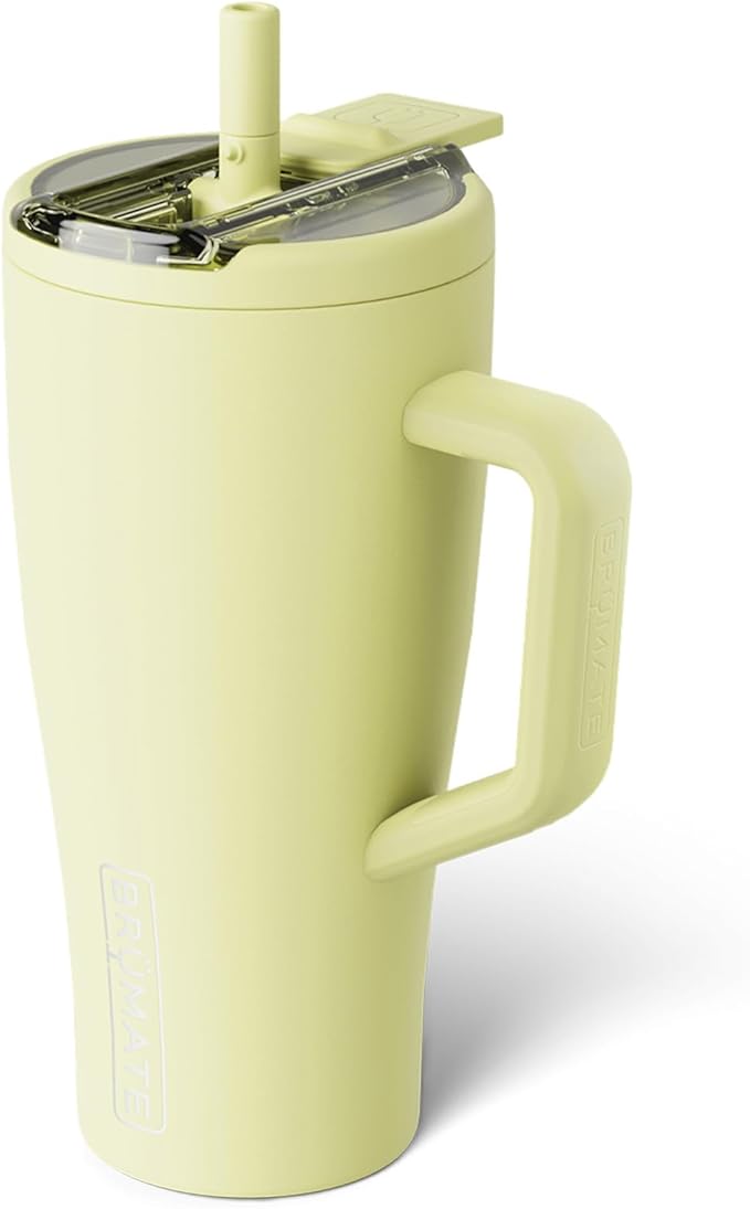 BrüMate Era Flip 30oz Tumbler with 100% Leakproof Covered Straw Lid | Hygienic Covered Straw | Insulated Stainless Steel Water Bottle with Handle | Cup Holder Friendly | BPA-Free (Prickly Pear) by Br%C3%BCMate