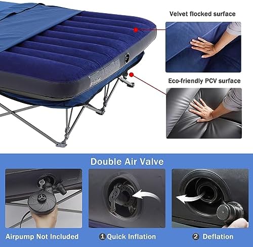 KAMPKEEPER Camping Cot for Adults with Air Mattress, No Air Pump - Image 6