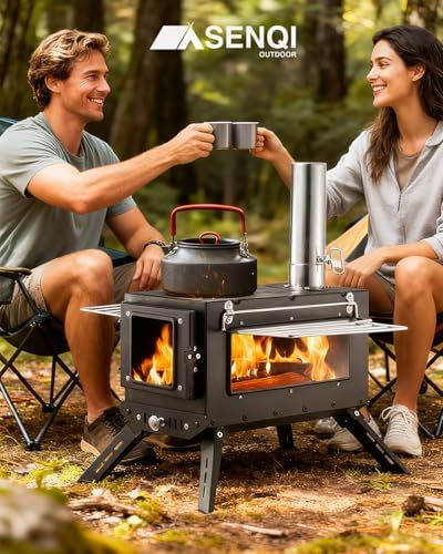 Camping Wood Stove，Wood Burning Tent Stove，Portable Hot Tent Stove for Camping, Hunting, Ice Fishing，Cooking，Shelter - Image 7