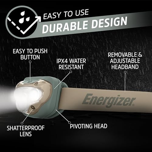 Energizer LED Headlamp PRO, IPX4 Water Resistant Headlamps, High-Performance Head Light for Outdoors, Camping, Running, Storm, Survival LED Light for Emergencies (Batteries Included) | (Pack of 8) - Image 3