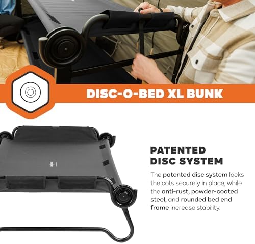 Disc-O-Bed Extra Large Portable Bunk Camping Cots with Carry Bags, Black - Image 4
